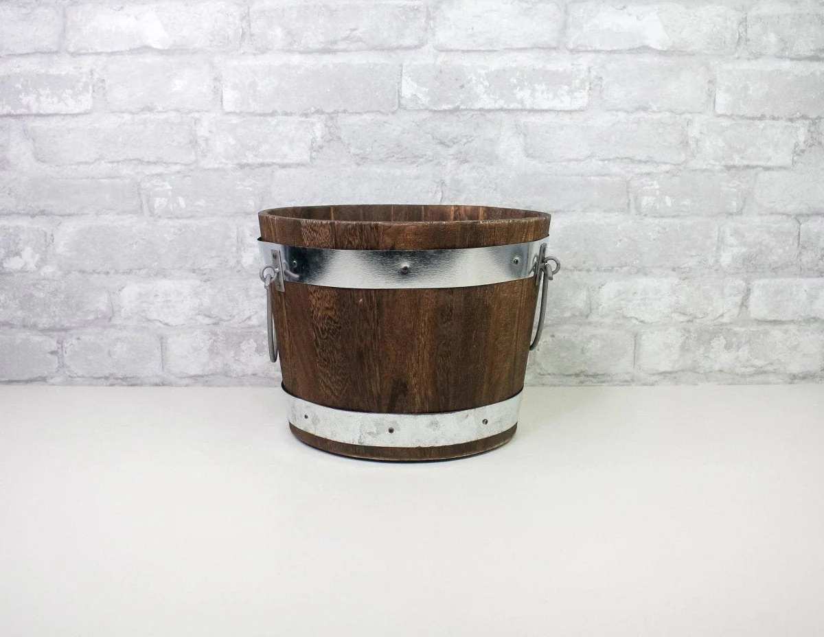 Wood Barrel Planter